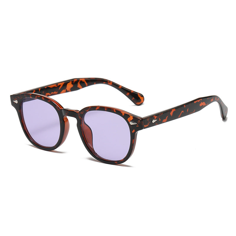 Retro rice nail Europe and the United States round sunglasses can wear myopia glasses INS Korean version anti-blue glasses