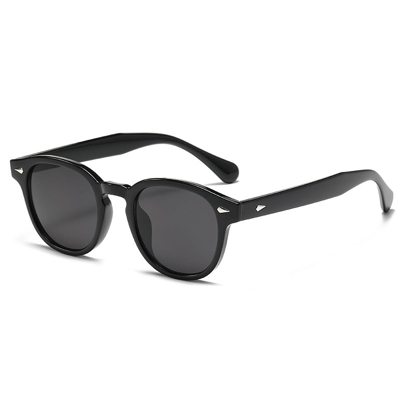 Retro rice nail Europe and the United States round sunglasses can wear myopia glasses INS Korean version anti-blue glasses
