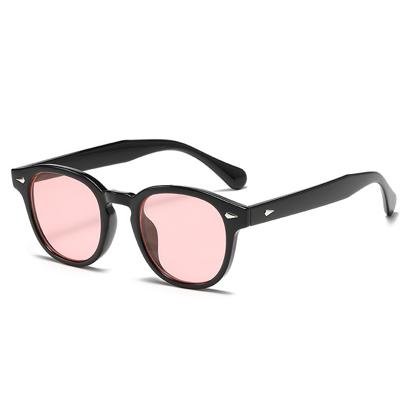 Retro rice nail Europe and the United States round sunglasses can wear myopia glasses INS Korean version anti-blue glasses