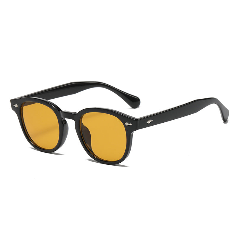 Retro rice nail Europe and the United States round sunglasses can wear myopia glasses INS Korean version anti-blue glasses