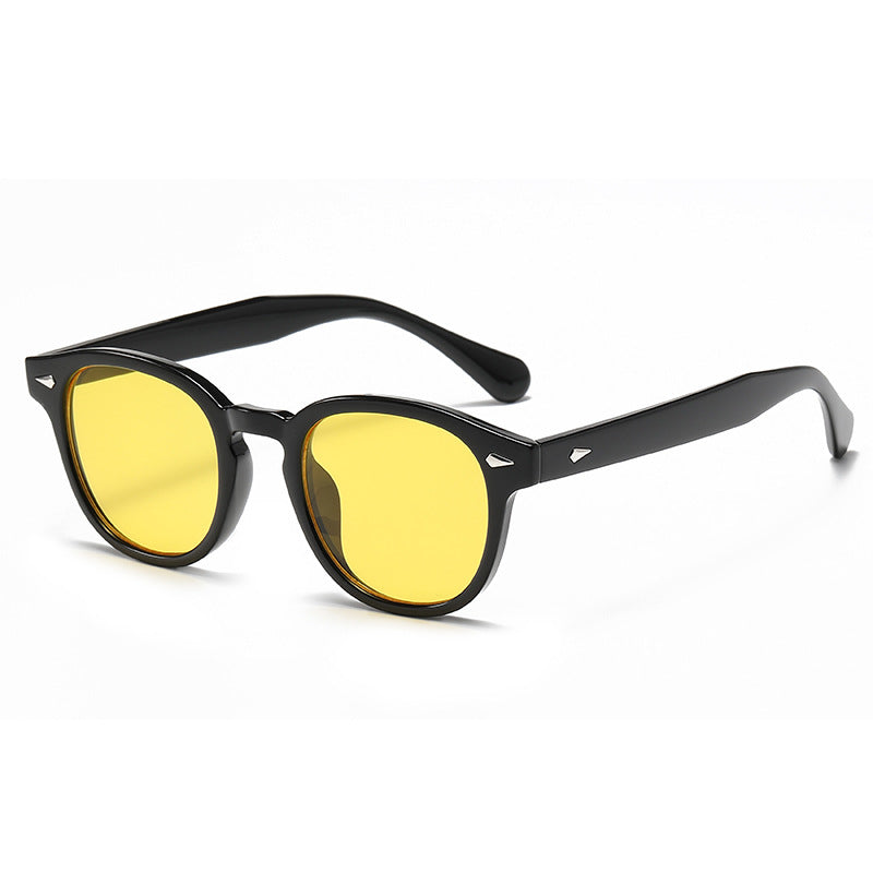 Retro rice nail Europe and the United States round sunglasses can wear myopia glasses INS Korean version anti-blue glasses