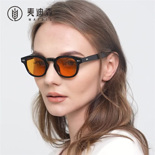 Retro rice nail Europe and the United States round sunglasses can wear myopia glasses INS Korean version anti-blue glasses
