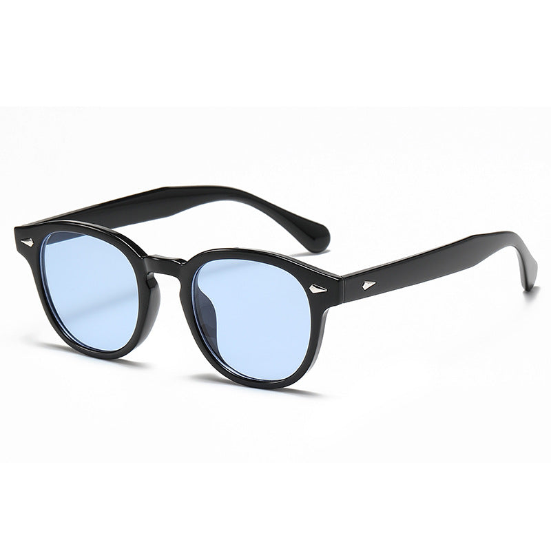 Retro rice nail Europe and the United States round sunglasses can wear myopia glasses INS Korean version anti-blue glasses
