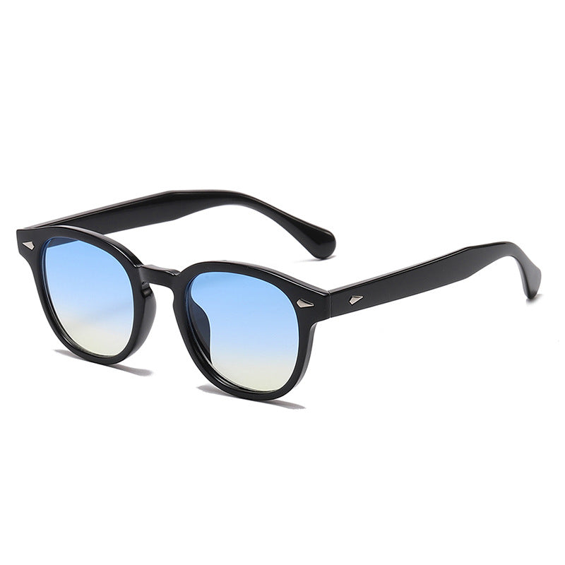 Retro rice nail Europe and the United States round sunglasses can wear myopia glasses INS Korean version anti-blue glasses