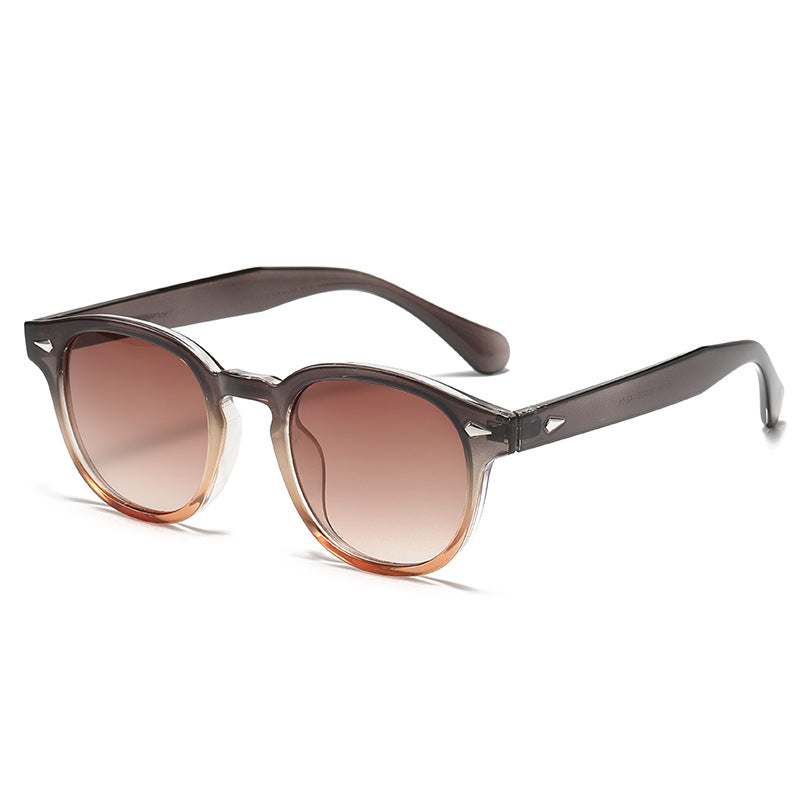 Retro rice nail Europe and the United States round sunglasses can wear myopia glasses INS Korean version anti-blue glasses