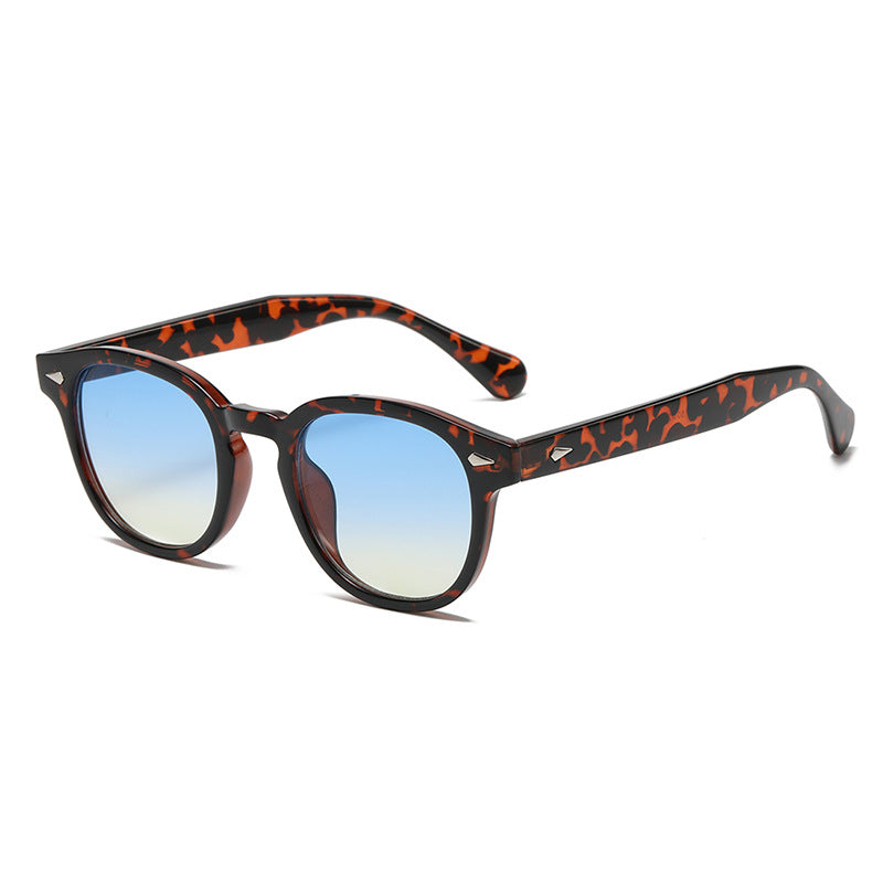 Retro rice nail Europe and the United States round sunglasses can wear myopia glasses INS Korean version anti-blue glasses